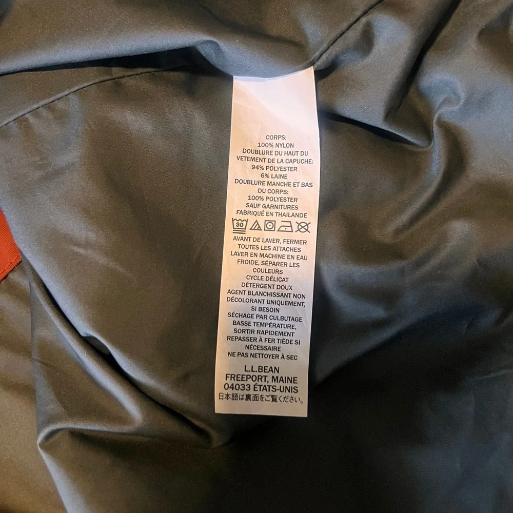 Basic Editions Mens Orange Hooded Windbreaker Jacket Full Zip Mesh Lined Large - Picture 7 of 7